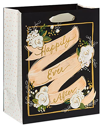 Image of Papyrus 13 inch Large Gift Bag (Happily Ever After) for Weddings, Bridal Showers or Engagement Parties (1 Bag)