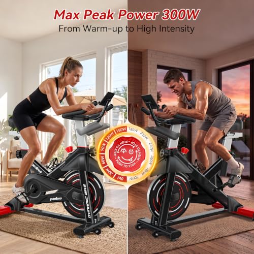Image of pooboo Magnetic Exercise Bike, Indoor Stationary Bicycle for Home with App