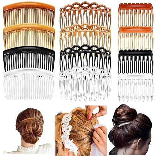 12Pcs French Side Hair Combs and Slides With Fine Hair - Twist Decorative Accessories for Women and Girls - Bridal Wedding