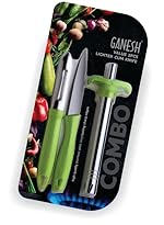 Ganesh Stainless Steel Gas Lighter with Knife & Peeler for Kitchen Use Restaurants Metal Gas Stove Lighter Regular Size Easy Grip, 3-Piece, Colour May Vary Colour