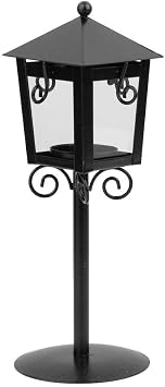 Street Lamp Design Tealight Candle Holder Lantern Tea Light Holder Wedding Party Decoration Black