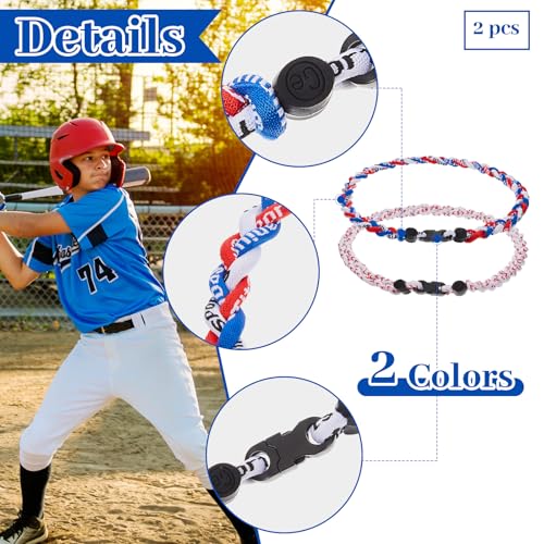 Junkin Baseball Necklaces Three Braided Rope Titanium Necklace for Team Gifts Boys Men Player Softball Fans Sports3