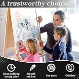 YUNAI 10 PCS Black Whiteboard Marker Pens with Eraser, Dry Wipe Fine Tip Marker Pens for Whiteboard, Thin Bullet Tip Erasable Pens Black, Office Schools Classroom Teacher Family Supplies - Image 4