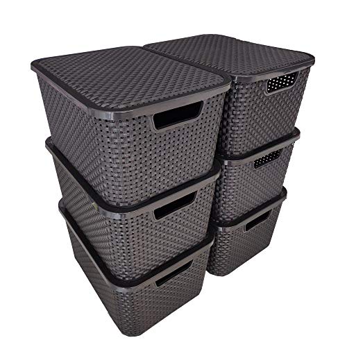 Novo Kit 6 Caixas Organizadoras Rattan 20 Litros 42x29,5x20cm…