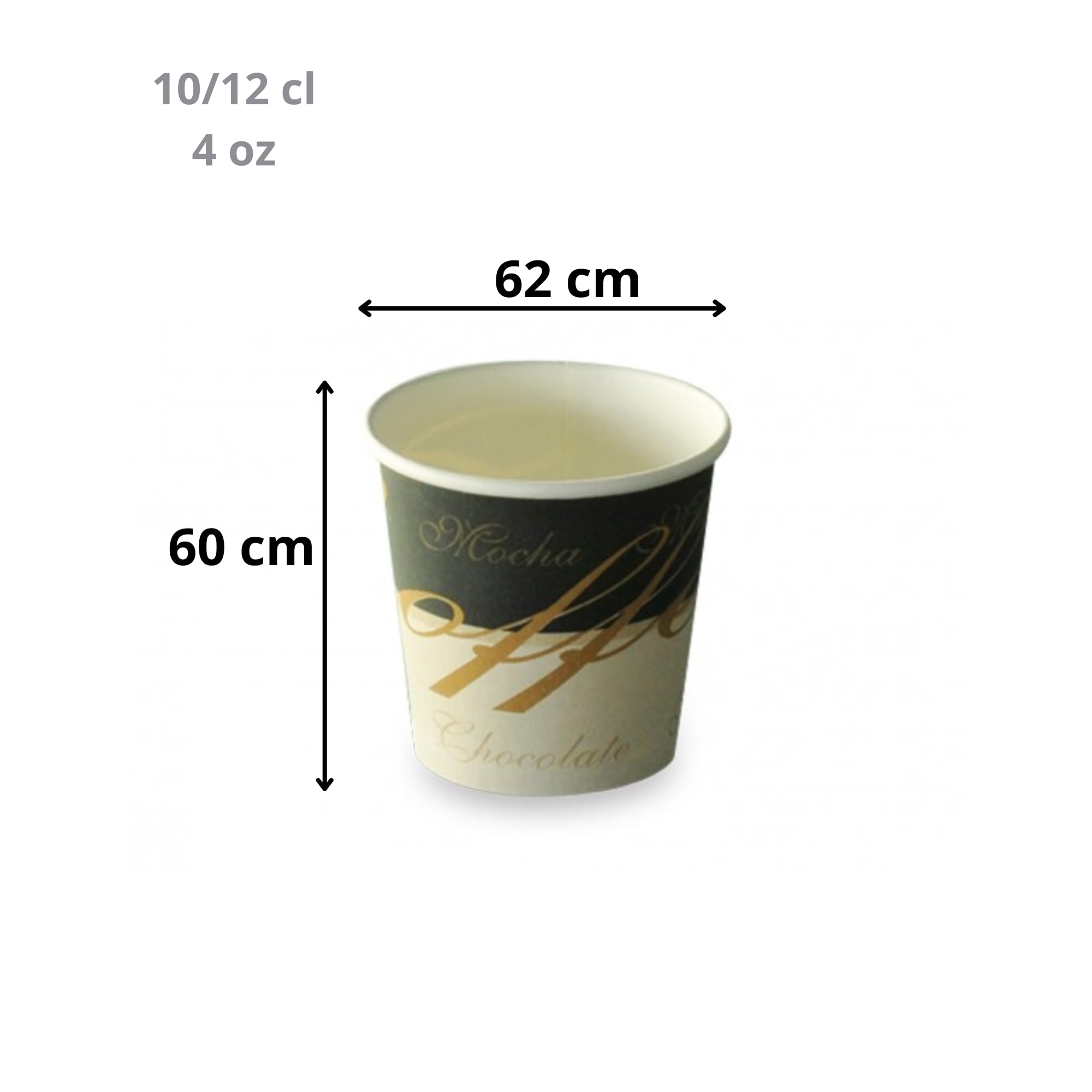 Générique 2000 bicchieri da caffè espresso in cartone bianco decorato, 10/12 cl (4 oz) - Tazze usa e getta di qualità professionale