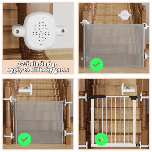 Retractable Baby Gate Fits 50-100mm Rails - No Drilling Installation