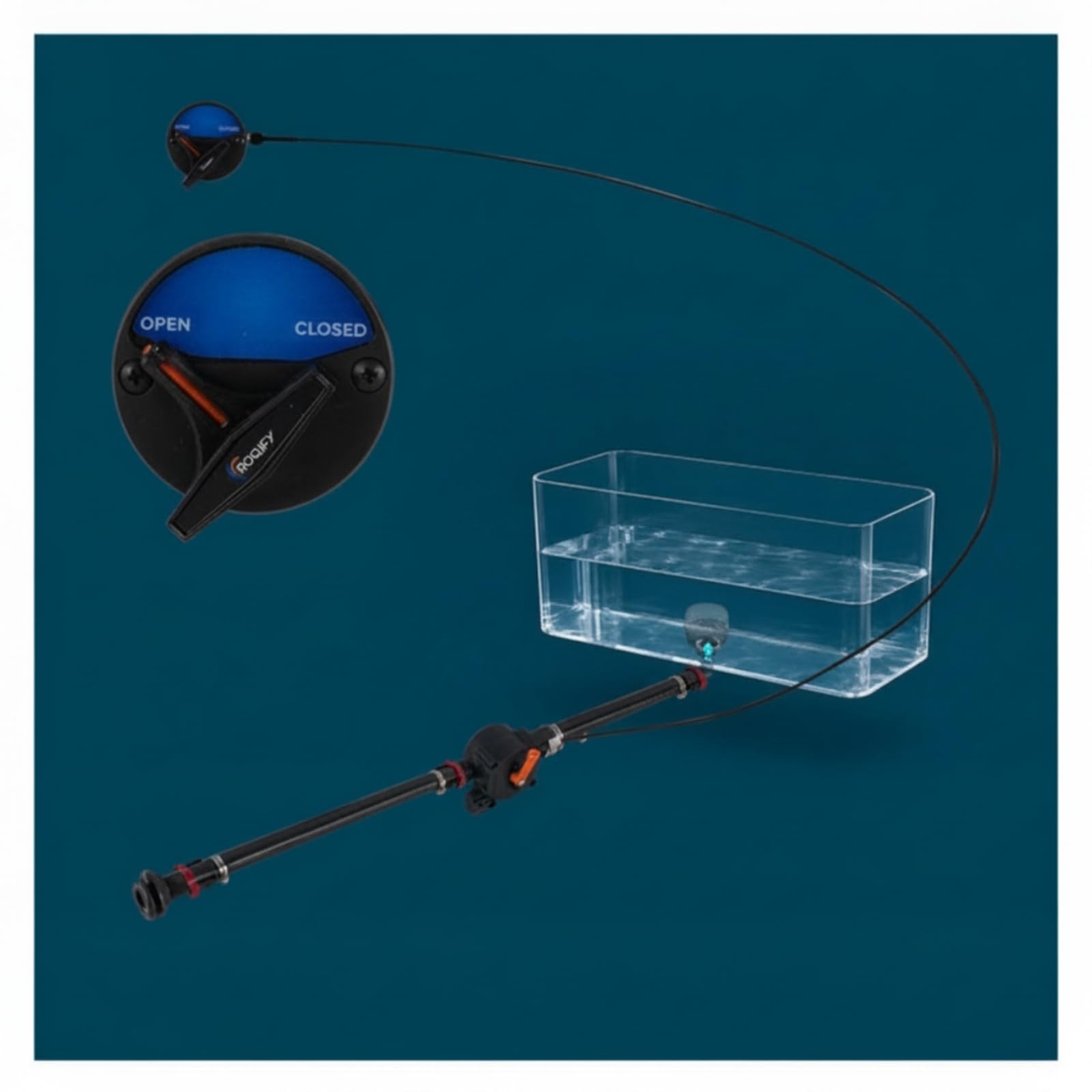 lebendfischbecken-ventil mit steuerkabel wasserbeständig Boot-umschaltventil mit bowdenzug stabil wegeventil für Angler, 3 Meter