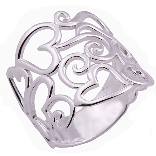 Heart Lovely 925 White Sterling Silver Ring (10)