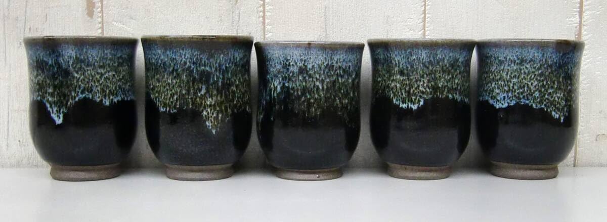 常滑焼　義叟作　伯宝彫り　七福神　急須　湯呑７点セット　茶器　煎茶道具 常滑焼 義叟作 伯宝彫り 七福神 急須 湯呑7点セット 茶器 煎茶