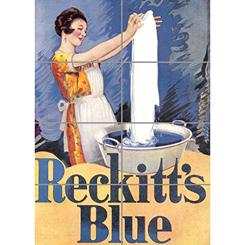 Doppelganger33 Ltd Advert Laundry Housework Woman Reckitt'S Blue Barribal Arte de la Pared Multi Panel de Carteles 33x47 Pulgadas