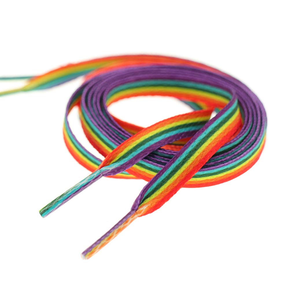 Generic Rainbow Shoelaces, 1 Pair Colorful Flat Shoe Ties Shoestring, Pride Shoe Laces for Sneakers, 140CM/ 55Inch Long, Rainbow Flat Gradient Shoelaces (B0B2JMKBXW) Amazon Price History, Amazon Price Tracker