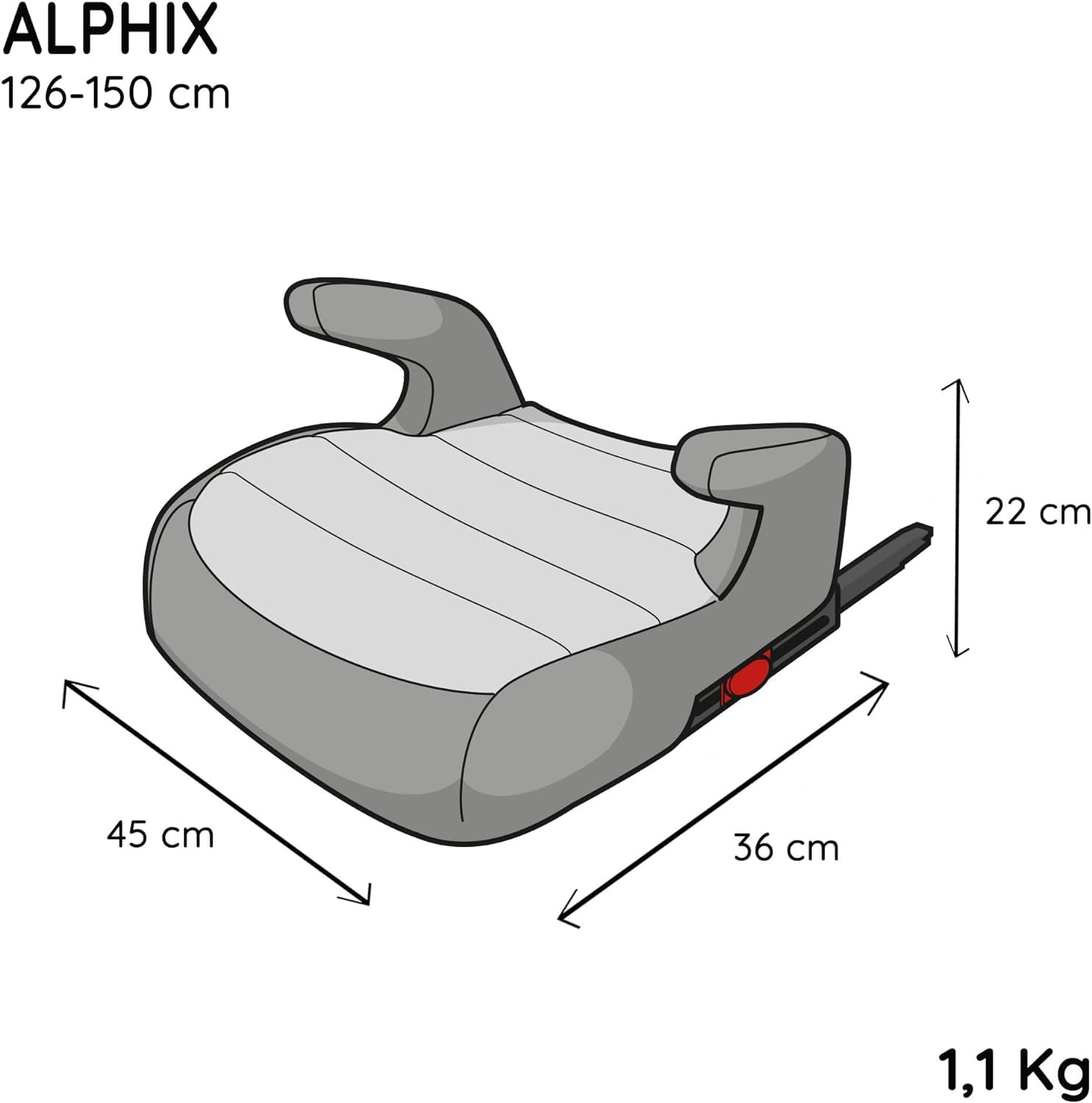 Seggiolino auto sollevatore basso ISOFIX R129 Gruppo 3 (22-36kg/126-150 cm), Made in France P-DREAM (ISOFIX10)