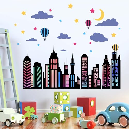 Vinilos Decorativos Infantil Ciudad Colorida 43x31 pulg