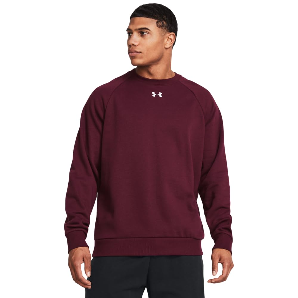Under Armour Men's (609) Maroon / / White Underarmouruarivalfleececrew, ,Xltall