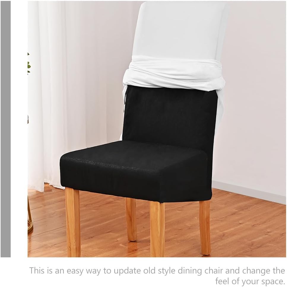 Cabilock Chair Covers for Dining Room, Restaurant Skirt Chair Cover Stretch Parsons Slipcovers Seat Protector Cover for Office Chairs Armless Chair White