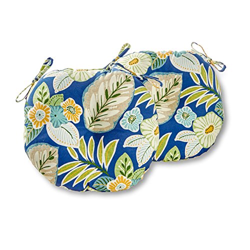 Greendale Home Fashions AZ5816S2-MARLOW Magnolia Floral Outdoor 15-inch Bistro Seat Cushion
