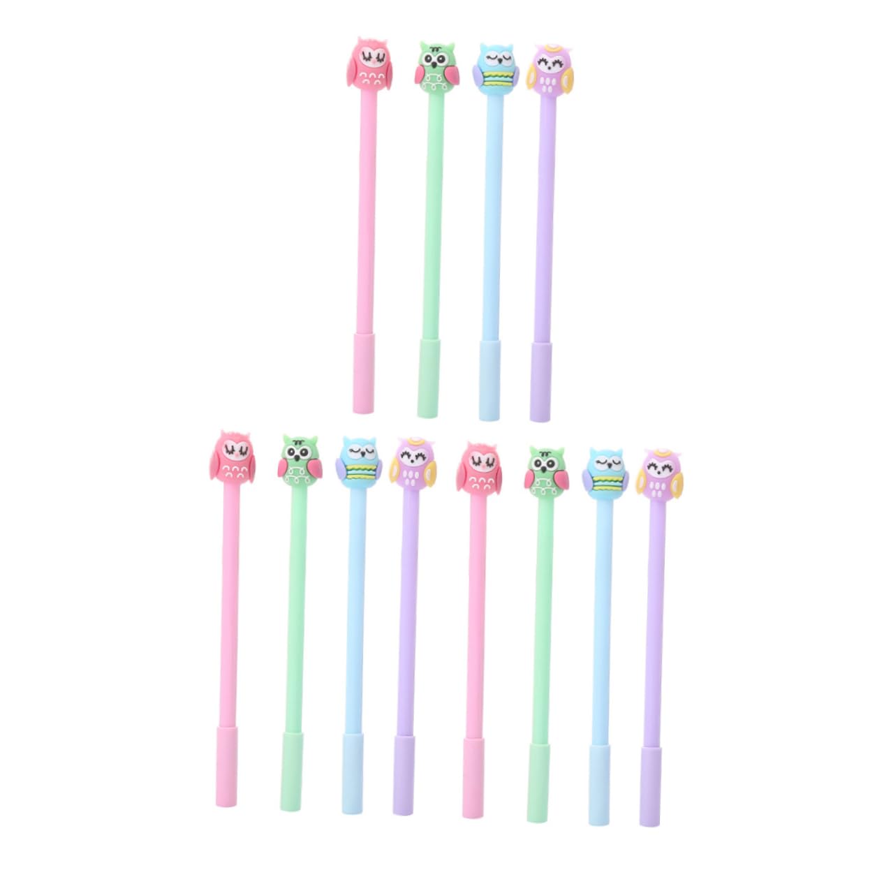 MAGICLULU 3 Set di Penne in Silicone con Inchiostro Gel Cancelleria Scolastica Design a Forma di Gufo Penne per Studenti per Ragazzi E Ragazze Adulti 12 Pezzi*3