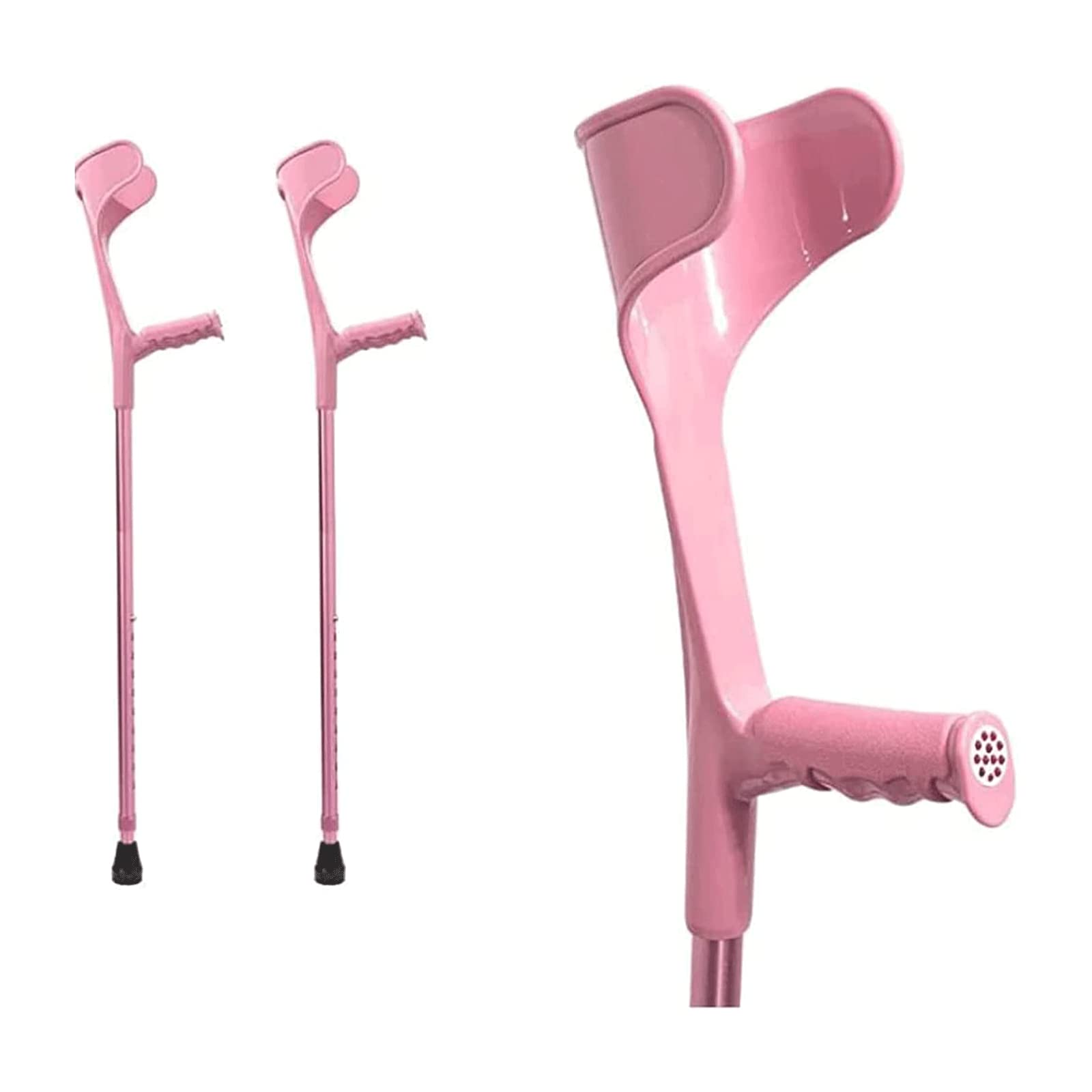 Seguridad Muletas Muletas de antebrazo, Bastones de Aluminio, telescópicos, Plegables, Medias Mangas, Codos, Bastones para Caminar, 10 Bastones Ajustables en Altura Cómodo