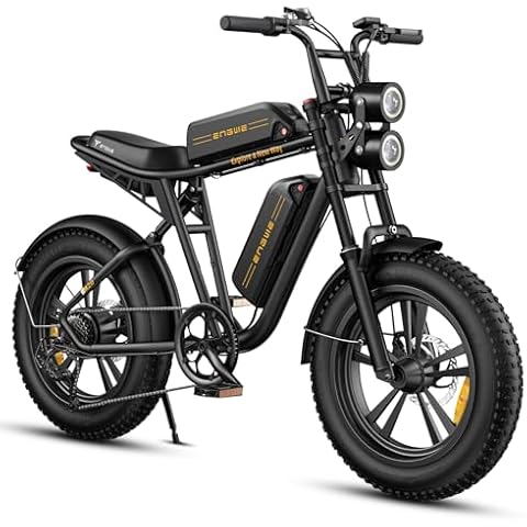 ENGWE M20 1000W Electric Bike for Adults, 48V 26Ah Removable Battery Range 94Miles 28MPH, 7-Speed Electric Motorcycle with 20" *4.0" Fat Tire, Mountain Dual Suspension Ebikes (Dual Battery, Black) Cover