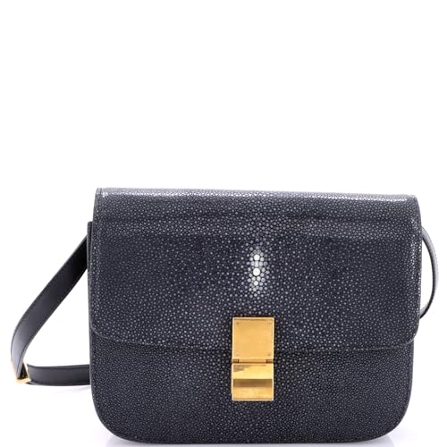 Pre-Loved Classic Box Bag Stingray Medium, Black