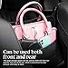 XINLIYA Car Handbag Holder Between Seats, PU Leather Multi-Pocket Large Capacity Purse Holder, Auto Net Bag Barrier of Backseat Pet Kids, Car Seat Organizers and Storage for Cargo Tissue Cup（Black）