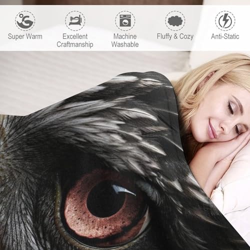 Couverture chaude et confortable lavable en machine avec motif aigle sauvage