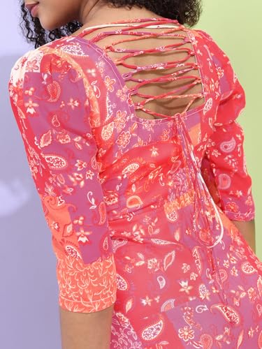 Image of Tokyo Talkies Women's Short Sleeves Sweet Heart Neck Printed Dresses | Stylish Dresses | Casual Dresses