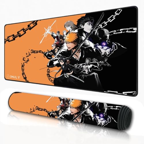 Image of Anime Battle Theme Gaming Mouse Pad, Large Desk Mat 58.5 x 28 cm, Extended Washable Mousepad, Desk Pad, 2mm Thick Non-Slip Rubber Base, Stitched Edges, Smooth Surface (Multicolour)