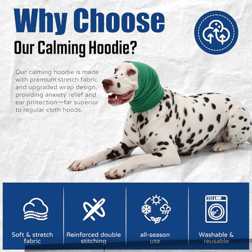 Image of Dog Calming Hoodie Quiet Head Cover Sleeves Anxiety Relief /Noise Protection - Grooming - Thunder - Fireworks