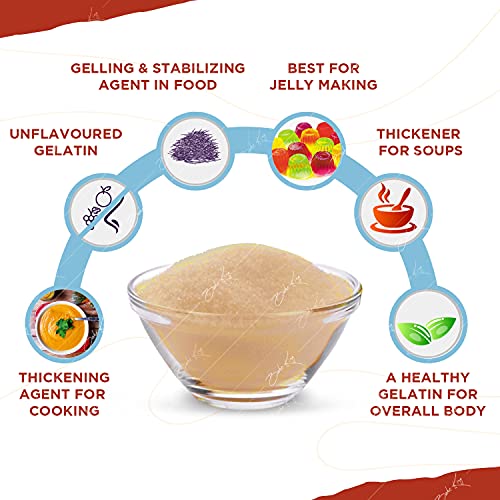 Image of BAKE KING Gelatin Powder 80GM, Gelatin Powder for jelly Making Food Grade and Face Mask, Gelatin for Cooking /Baking for Candies, Marshmallows, Cakes, Ice Cream, Desserts, Aspic, Corn, and Confections