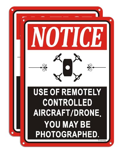 Drone Use Of Remotely Controlled Aircraft Drone You May Be Photographed Sign Composite Outdoor 10x7 Inches Rust Free Aluminum Fade Resistant Waterproof Easy Install 2 Pack