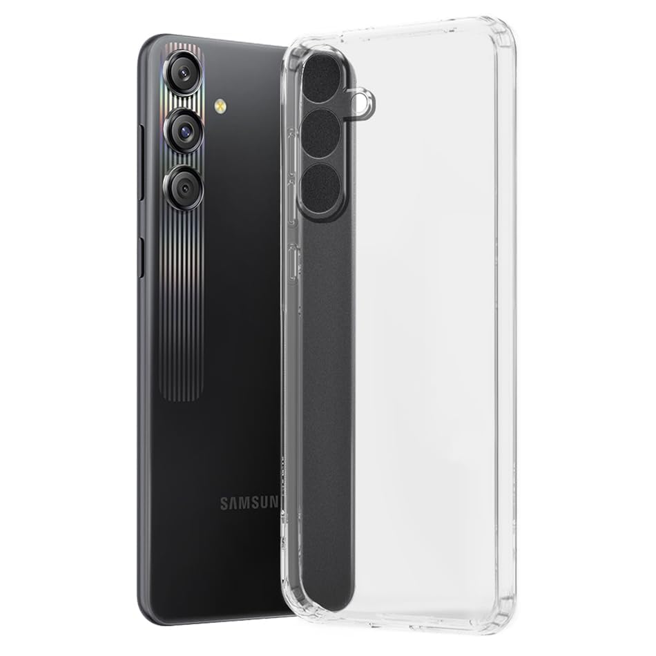 Image of Fashionury Crystal Clear Case for Samsung Galaxy M55s 5G | Yellowing Resistance | Transparent TPU Silicone | Raised Camera Lips | Slim Transparent Cover