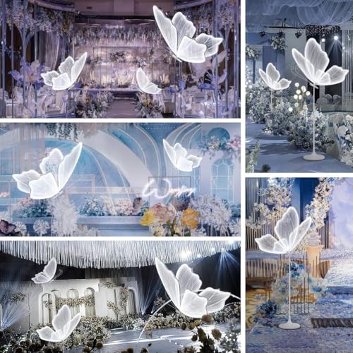 Lámpara de pie LED de mariposa con altura ajustable para decoración 6