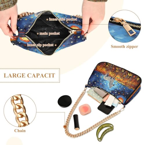 Image of Shoulder Bags for Women Animal Zebra Leopard Cheetah Tiger Print Hobo Tote Handbag Small Clutch Purse with Zipper Closure