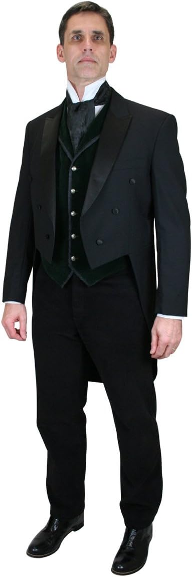 Historical Emporium Men's Velvet Formal Suit Vest, Victorian Edwardian Tuxedo Dress Bonaventure Waistcoat