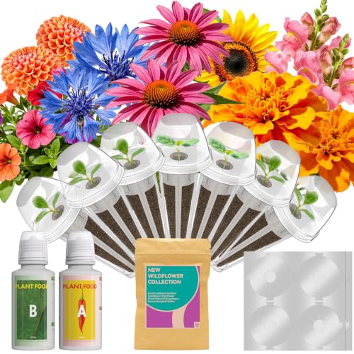 Flower Seed Pods for Aerogarden iDOO MUFGA Hydroponics Growing System Indoor Gardening 400+ Seeds Include Snapdragon French Marigold Dahlia Dwarf Petunia(7-Pods)