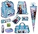 Disney Die Eiskönigin Mädchen Schulranzen-Set 10 TLG. Modell CLOU Ranzen 1. Klasse | Schultasche mit Brotzeit-Dose, Trink-Flasche, Sporttasche, Schultüte 85cm und Regenschutz | Frozen II Türkis