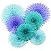 Mermaid Baby Shower Decorations Aqua Blue Teal Purple Tissue Paper Fan/Summer Party/Beach Party/Tropical Party/Under The Sea Party Tissue Paper Pom Pom Flower/Mermaid Party Birthday Decorations
