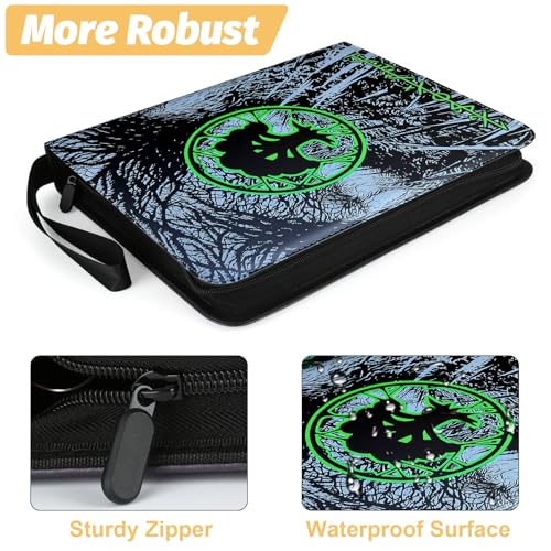 Image of 9 Pocket Card Binder, 720 Double Sided Pocket Trading Card Binder, Premium PU Card Collector Album,Card Folder for MTG /YGO /PTCG /Game Cards(Green)
