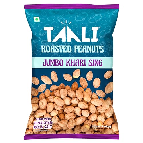 Image of Taali Jumbo Khari Sing With Skin, 200g (Pack of 4) |Roasted Salted Peanuts with Himalayan Rock Salt, No Palm Oil, Not Fried