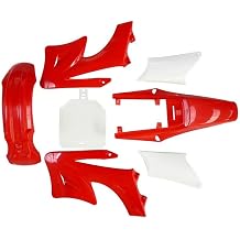 Red Plastic Panels Work Fairing Fender Kit Compatible with 110cc 125cc 140cc 150cc 200cc 250cc Dirt Pit Bikes Trail Bike