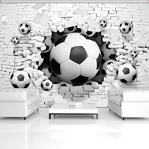DekoShop Fototapete Vlies Tapete Moderne Wanddeko Wandtapete 3D Fußbälle...