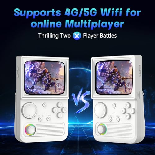 Image of R36T Retro Handheld Game Console, Portable Retro Gaming Console with 3.5 inch CRT-Inspired Screen, 3500mAh Arcade Classics, Supports Multiple Emulators, WiFi Network Battling, 64GB (White)
