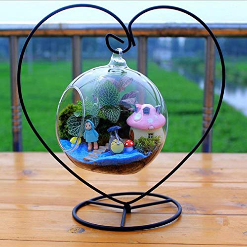 Ornament Display Stand Air Plant Stand Iron Hanging Stand Flower Pot Stand Rack Holder For Hanging Glass Globe Witch Ball Terrarium Christmas Ornament And Home Wedding Decoration(Black) (Love) #TOP7