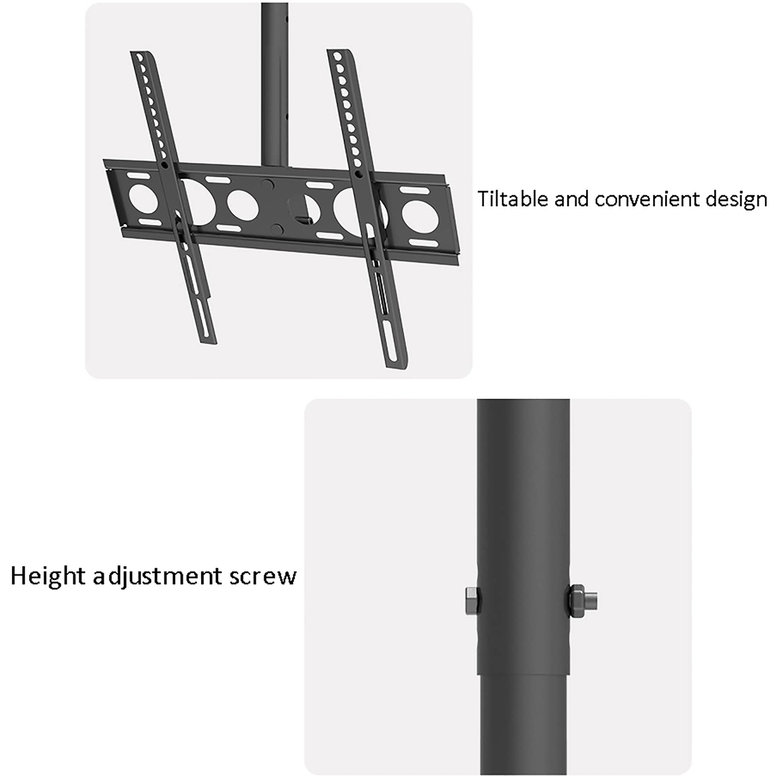 Soporte de techo para TV de 25 a 60 pulgadas LCD y pantallas curvas, VESA máximo 400 x 400 mm, diseño ajustable y duradero