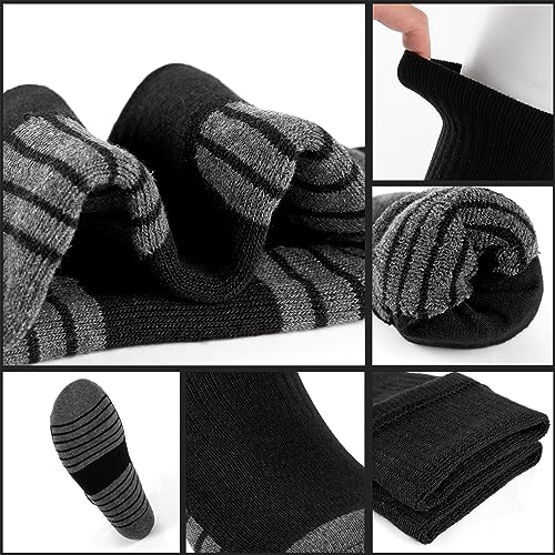 COOVAN 8 Pairs Mens Cushioned Crew Socks Athletic Moisture Wicking 8 Pack Work Socks4
