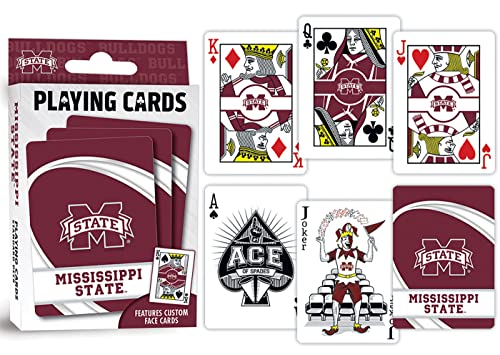 Image of MasterPieces Family Games - NCAA Mississippi State Bulldogs Playing Cards - Officially Licensed Playing Card Deck for Adults, Kids, and Family