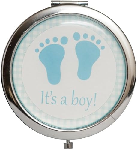 Recuerdos Para BautizoPrimera Comunion IT'S A BOY Huella Baby Shower Plate Espejo Recuerdos Party Favor Set 12 Pack Azul