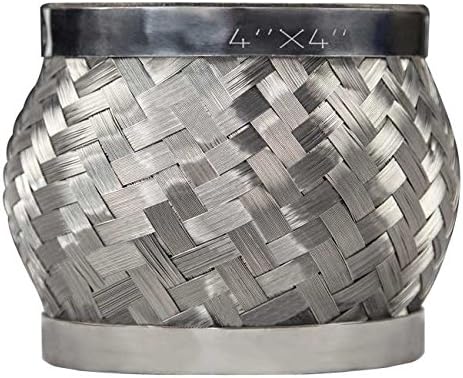 Verocious Motorsports Stainless Steel Exhaust Flex Pipe w/Interlock Liner - 1.75" ID x 4" Long