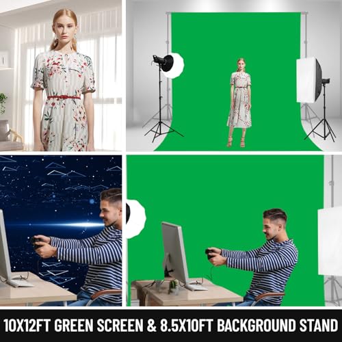 Soporte ajustable para fondos fotográficos con kit y pantalla verde miniatura 4